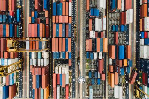 container assorted shipping containers in dock container yard